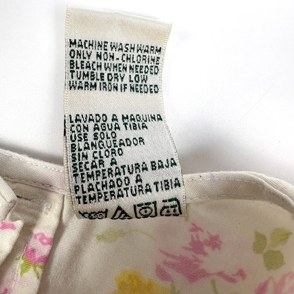 VTG Laura Ashley Floral Tie Back Dress Girls Sz 3T White Pink Cottage‎ Garden